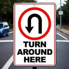 Vintage U-Turn Parking Metal Tin Sign Retro Traffic Wall Decor