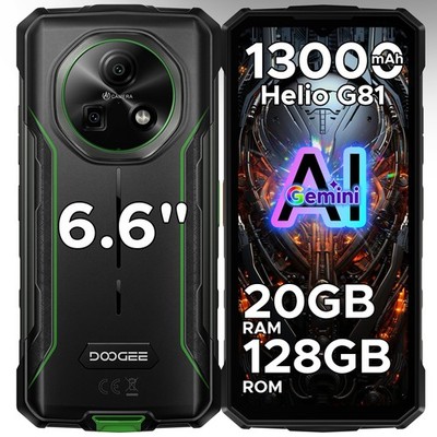 DOOGEE Fire 5 Pro Rugged Phone 13000mAh Helio G81 Android 15 20GB+128GB 8Core US