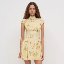 Reformation Floral Ruched Midi Dress Women Holiday