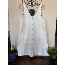 New Davi & Dani White women's skirt overalls with pockets Size L