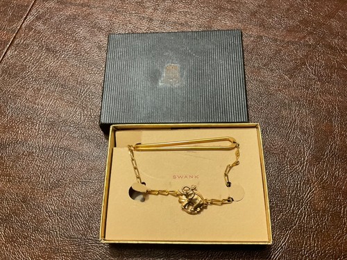 Vintage SWANK Men's Jewelry Tie Bar Slide ELEPHANT 1865995 - Picture 2 of 5