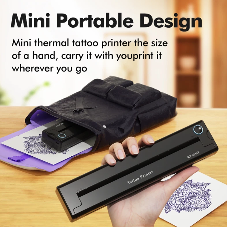 Mini impresora de transferencia de tatuajes inalámbrica Bluetooth plantilla térmica portátil para tatuajes - Imagen 4 de 4