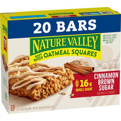 Nature Valley Soft Baked Oatmeal Squares, Cinnamon Brown Sugar, 20 Bars, 24.8 oz