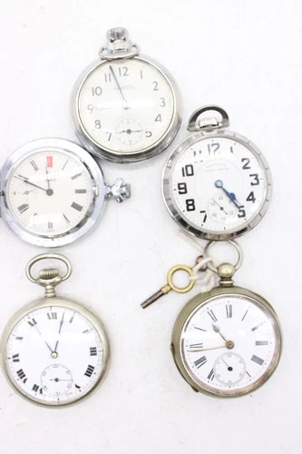 F x5 Vintage Manual Wind Gents Pocket Watch, Working Inc Ingersoll, Hamilton Etc