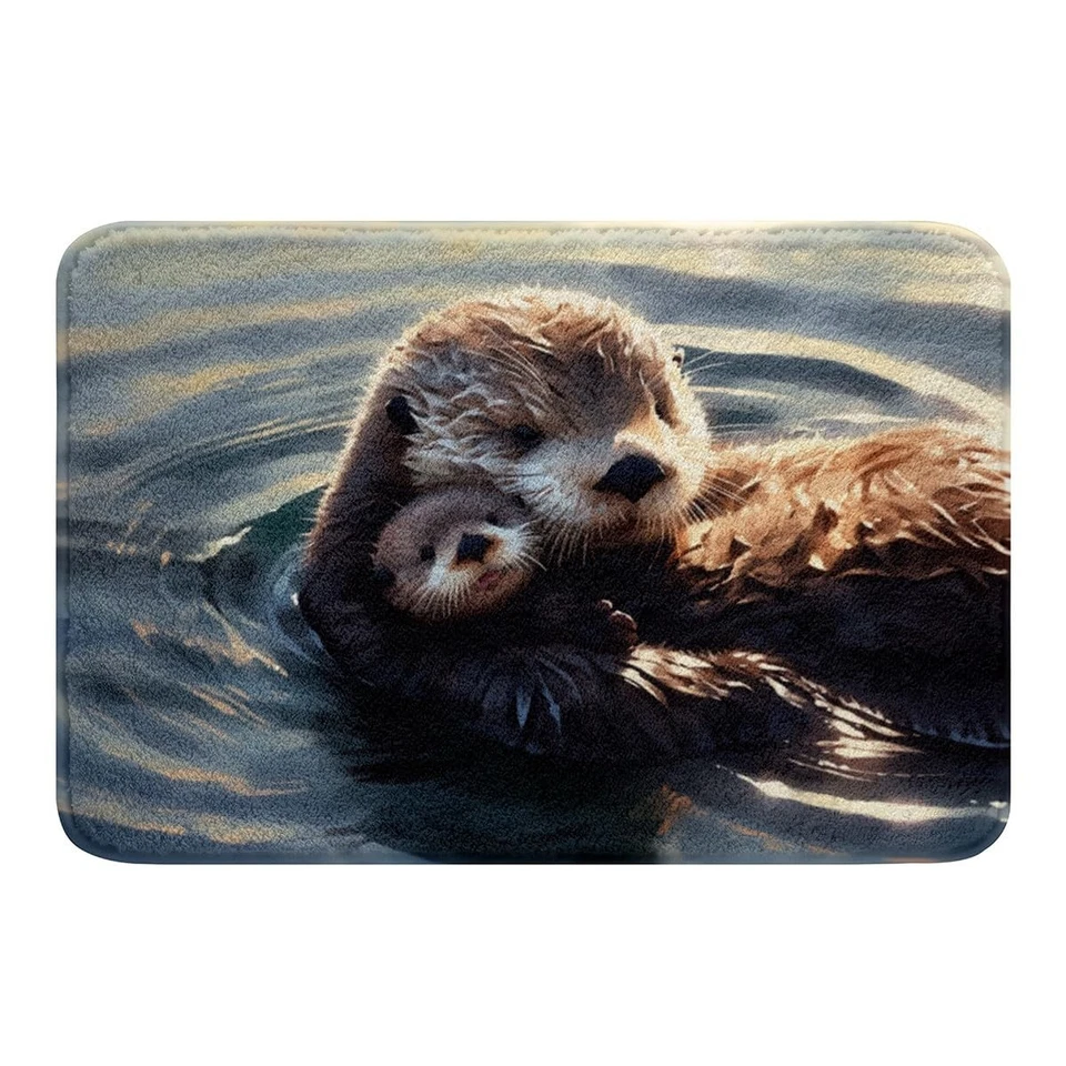 Красивая выдра мягкий флис двери ковер выдры семьи полиэстер ковер для ванны для детей... - Изображение 3 из 4