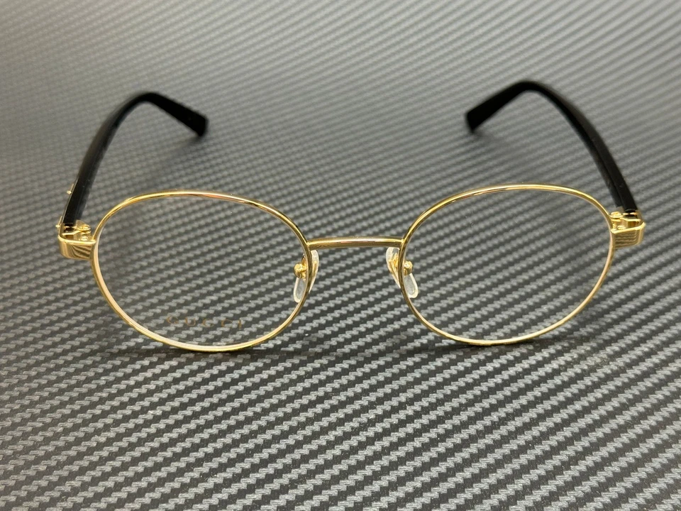 Gafas pequeñas 51 mm para hombre GUCCI GG1585O 001 doradas negras Foto 2 de 4