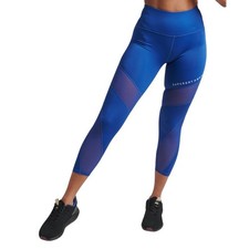 Superdry Sport Core Leggings Essential Women's Sz 10 Blue MESH DETAILS Yoga Gym