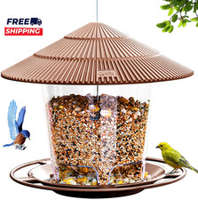 Bird Feeder Outdoor Hanging for Wild Bird Seed Brown