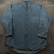 Vintage Chaps Ralph Lauren Dress Shirt Mens 16 32/33 Blue Denim Button Down