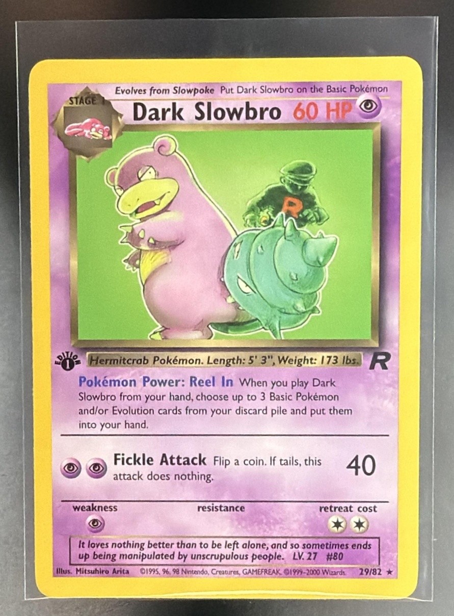 2000 Pokemon Team Rocket 1st Edition Dark Slowbro 29/82 Rare