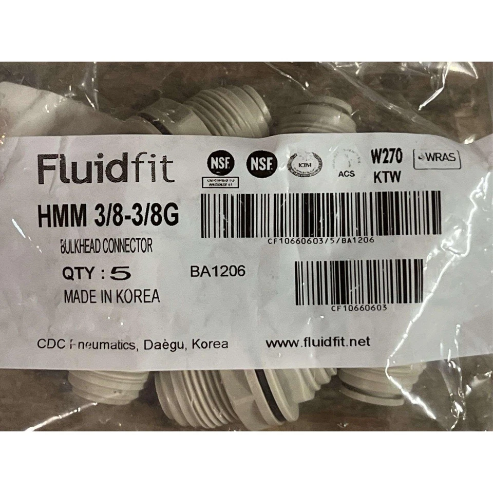 Fluidfit Pushfit Fitting 3 Packs Of 5 HMM 3/8-3/8G - Image 3 of 4