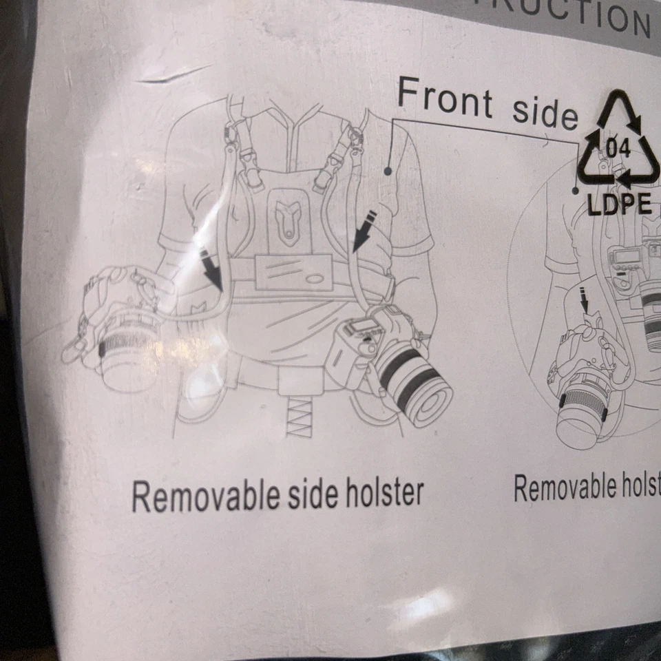Micnova MQ-MSP01 Multi Cámara Transporte Pecho Arnés Sistema Chaleco Canon Nikon Foto 4 de 4