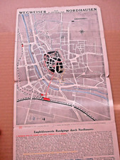 alter   Teil   Stadtplan   von  Nordhausen   wie Bilder     -   vor  1945   -