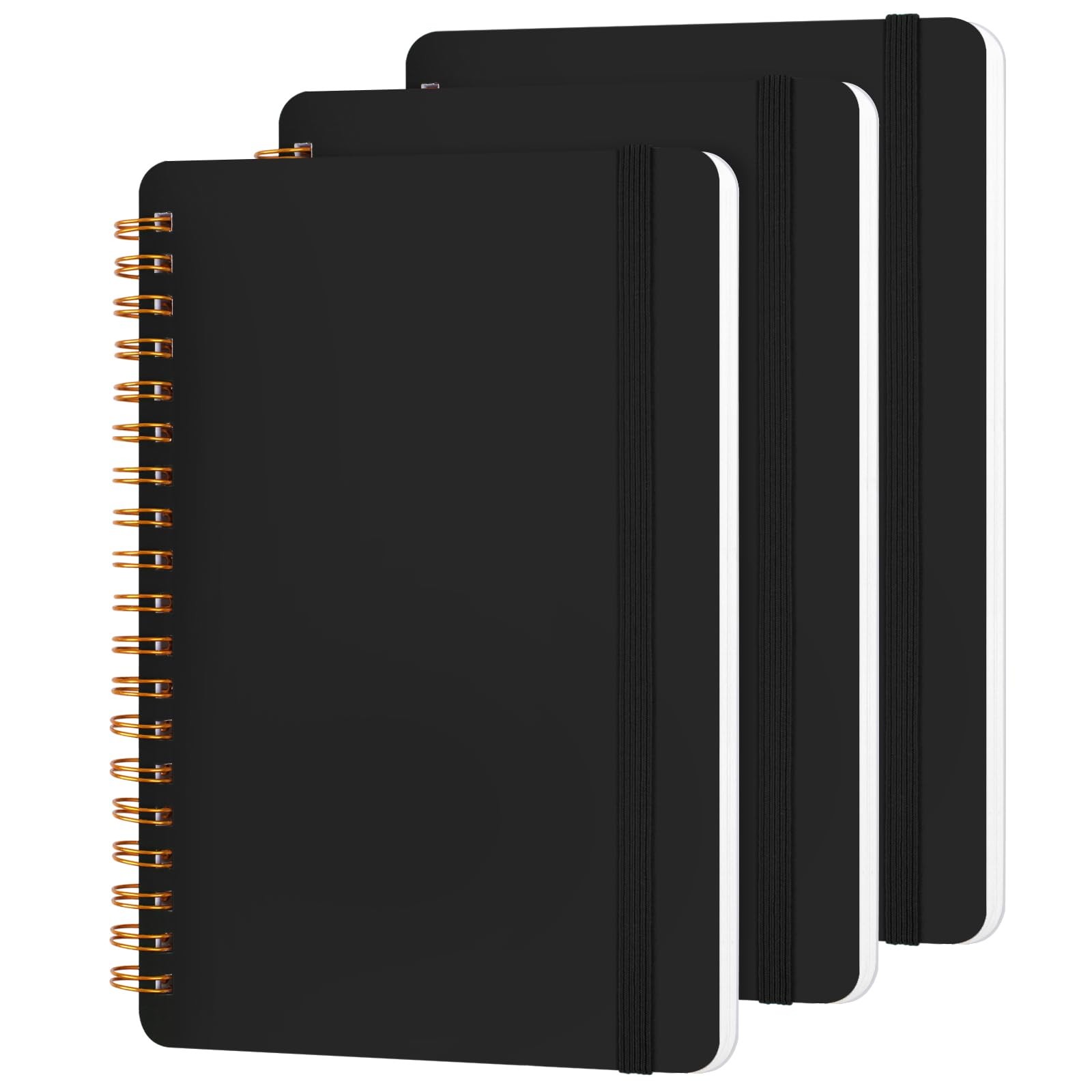 Utron 3 PCS Small Spiral Notebook 5x7, Notebooks for Note Taking, Black Spira...