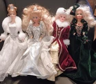 Lot of 4 Vintage Holiday Barbie Dolls 1991 1992 1996 2003 Winter Fantasy