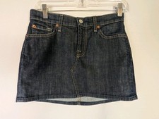 Seven 7 For All Mankind Jean Skirt Roxy Jean Skirt Size 27 Dark Blue Denim