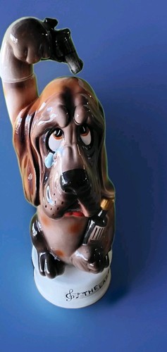 Vintage 1960 Ceramic Musical Decanter Hound Dog “How Dry Am I”