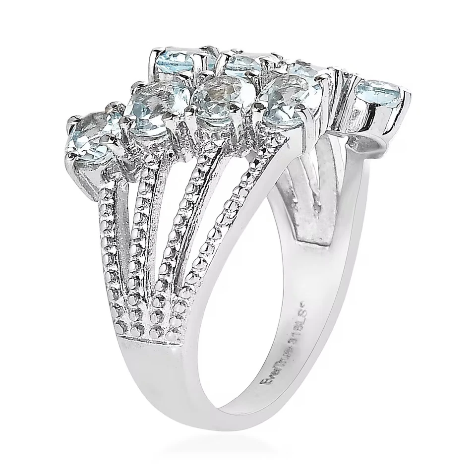 Anillo Topacio Azul Cielo 3.40 ctw en Acero Inoxidable Talla 10 Regalos de Navidad Foto 4 de 4