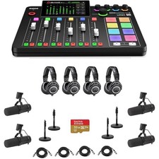 Rode RODECaster Pro II Integrated Audio Production Studio Console Bundle with 4x