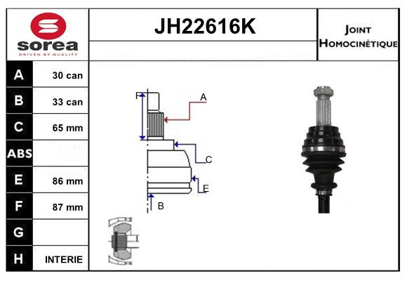 Jeu de joints pour arbre de transmission SNRA JH22616K de haute précision