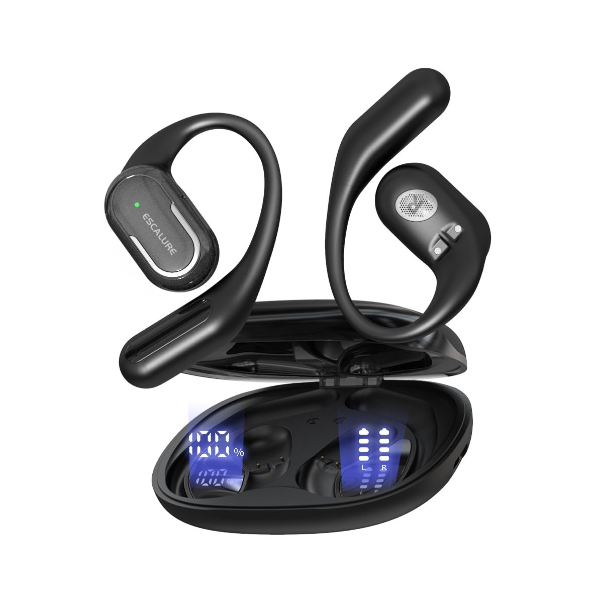 Wireless Bluetooth Open Ear Headphones 60H Playtime IPX7 Waterproof Sweatproof Lightweight Comfortable-image