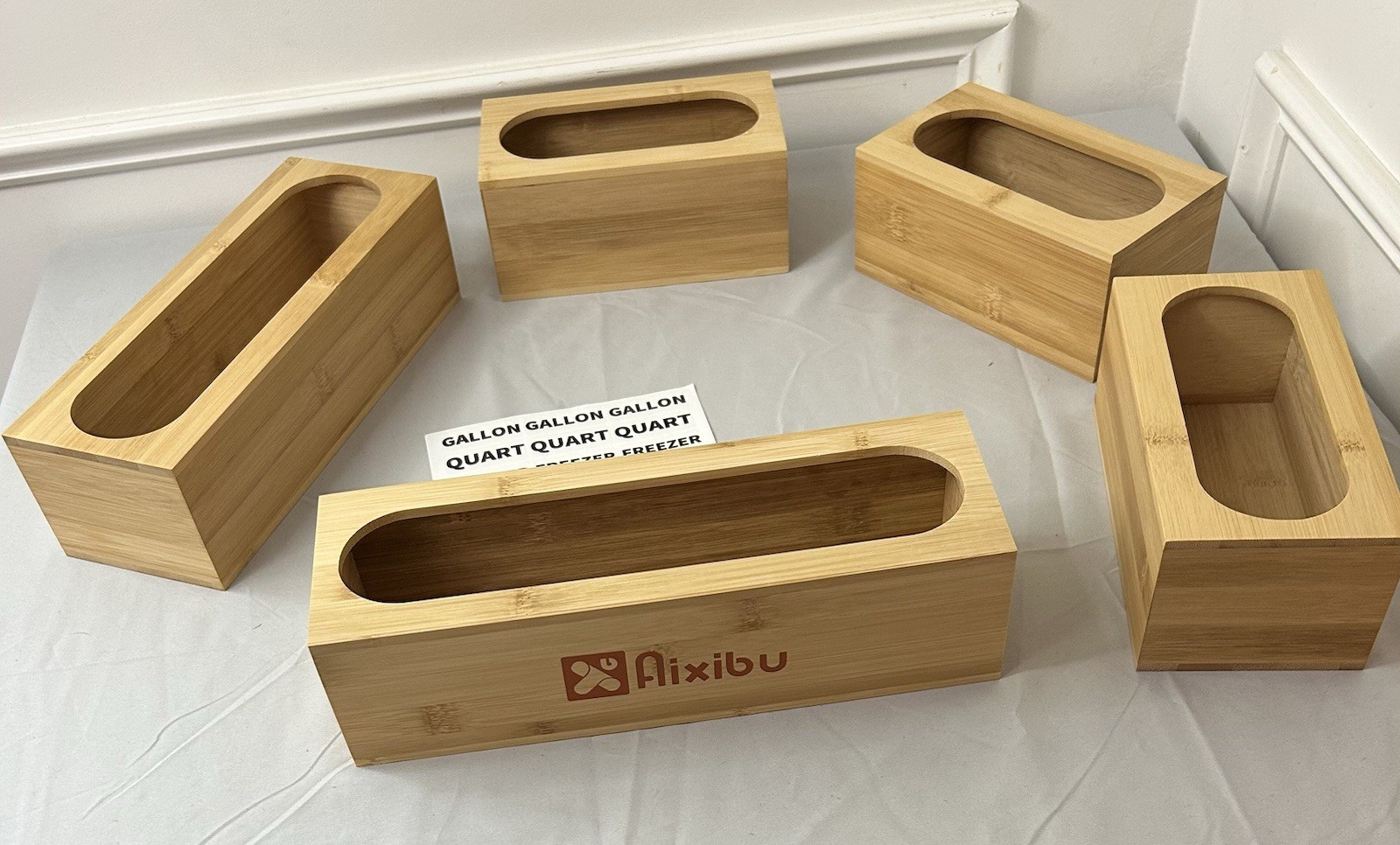 Aixibu 100% Ecological Bamboo Storage Bag Organizer 5 Piece Set