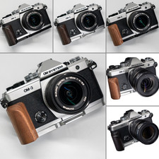 For Olympus OM3 Handmade Wooden handle Grip L Plate Alloy Base