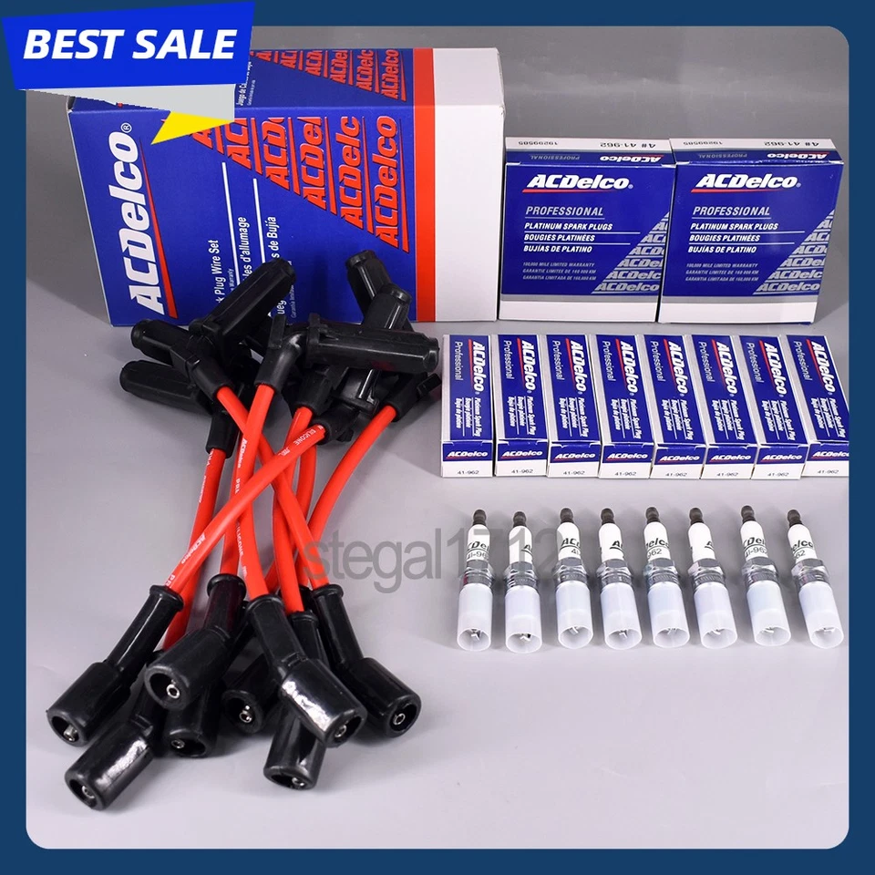 8 件装原始设备制造商 9748RR 线和 41-962 火花塞 19299585 适用于雪佛兰 4.8L 5.3L 6.0L V8 — 第 2/4 张图片