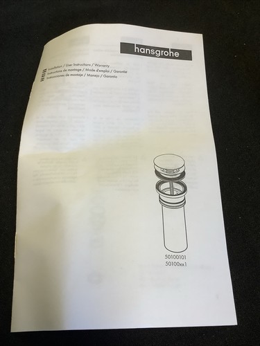 Hansgrohe Push Drain. Chrome. 50100101 N7 - Picture 5 of 6