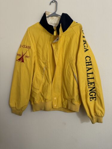 Vintage Nautica J Class Jacket Size Large Yellow J