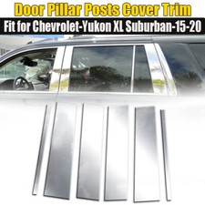 For Gmc Yukon Chevy Tahoe 2015-2019 Pillar Posts Door Trim Cover Molding Chrome