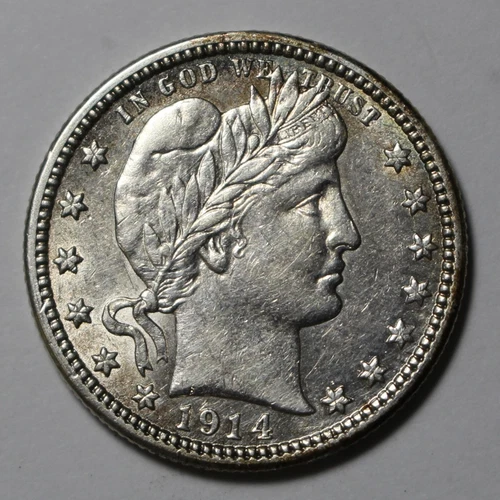 1914 D Barber Quarter RT145