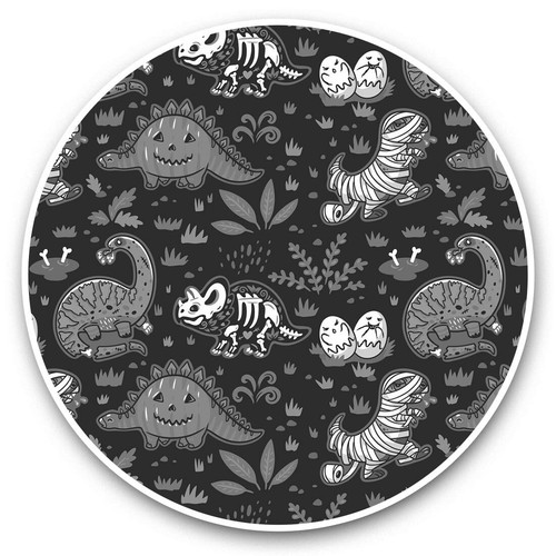 2 x Vinyl Stickers 20cm (bw) - Fun Halloween Dinosaurs Boys #39139 - 第 1/8 張圖片