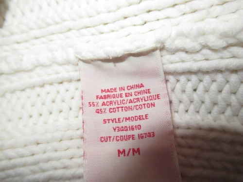 Guess Jeans Cream Chunky Knit Full Zip Cardigan Sweater M - Picture 5 of 5