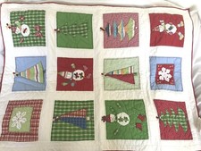 Pottery Barn Kids Red Winterland Quilt Toddler NLA EUC