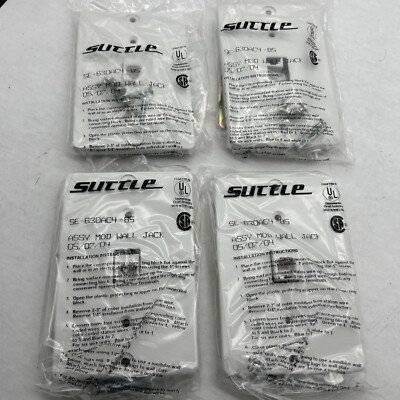 NEW Lot of 4 pcs Suttle RJ11 Modular Wall Jack Plug # SE-630AC4-85 SE630 UL SA W