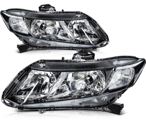 Pair Headlight Assembly For 2012 2013 2014 2015 Honda Civic 4Dr Sedan/2Dr Coupe - Picture 2 of 11