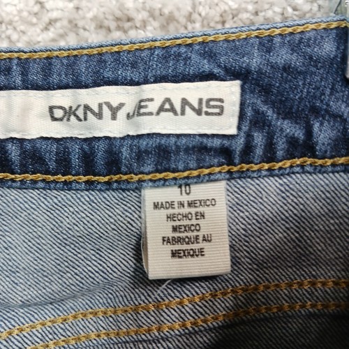 DKNY Jeans Womans size 10 Long Jean shorts 5 pockets Cuffed legs - Picture 5 of 12