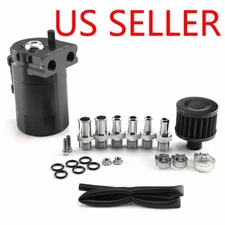 Oil Catch Can Kit Reservoir Baffled Tank with Breather Filter Universal Aluminum