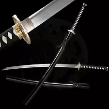 Polished  Samurai Katana Japanese Full Tang 9260 Spring Steel Sword Razor Sharp