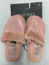 Ellen Tracy Memory Foam Ladies Slippers - Pink, Choose Size