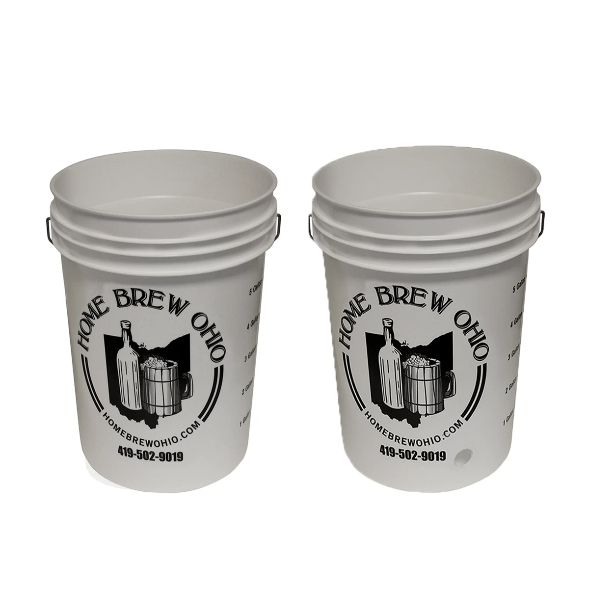 Home Brew Ohio Plastic Fermentation Bucket Combination 6.5 Gallon Fermenting
