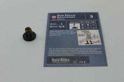 Axis & Allies D-Day Free French Infantrymen 4/45
