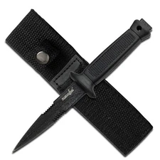 SURVIVOR 6" Fixed Blade Tactical Carry RUBBER HANDLE BOOT KNIFE & Belt Sheath