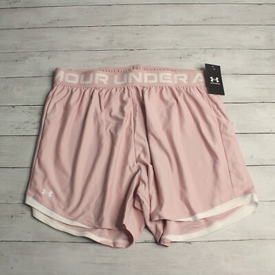 Under Armour Women's Athletic Shorts Plus Size 1X Pink Loose Fit Play Up