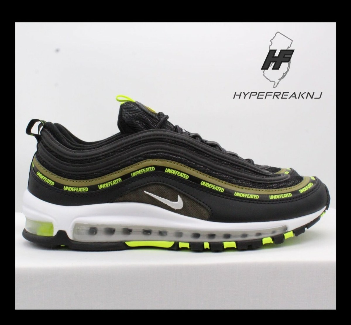🔥Nike Air Max 97 x Undefeated Black Volt - Size 8.5M 194954071275