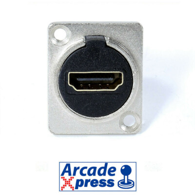 HDMI Chrom Feedthrough Female Pass Through Panel Mount Breakout Board Bartop