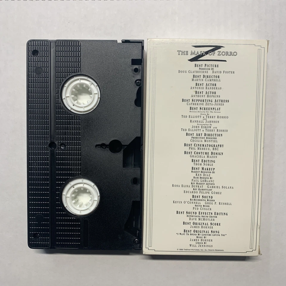 The Mask Of Zorro VHS Rare Screener Vtg VCR FYC For Your Consideration Academy - Image 4 of 4