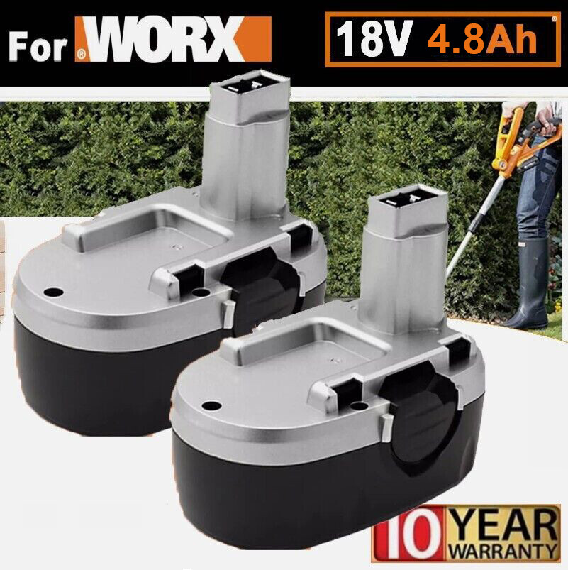 2-Pack Replacement Battery For Worx WA3152 – 18V 4.8Ah NiMH, Compatible With WG150, WG152, WG153, WG250 & More-915957