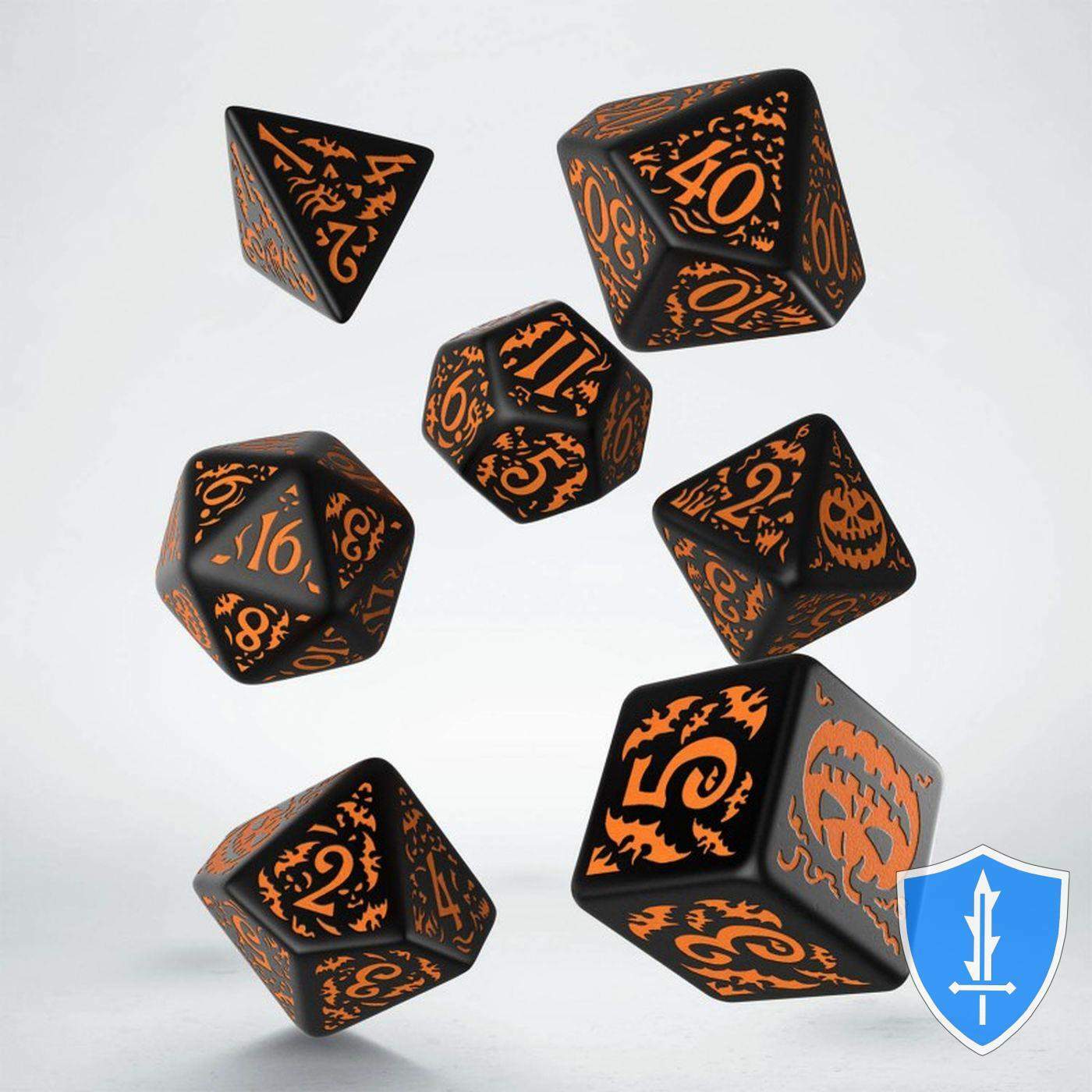 Q-Workshop Halloween Dice Set 7 Pumpkin BlackOrange D-D RPG 2290₽